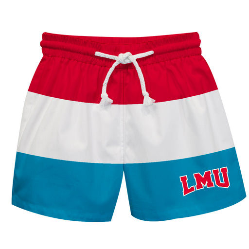 Loyola Marymount Lions Vive La Fete Red White Blue Stripes Swimtrunks V1