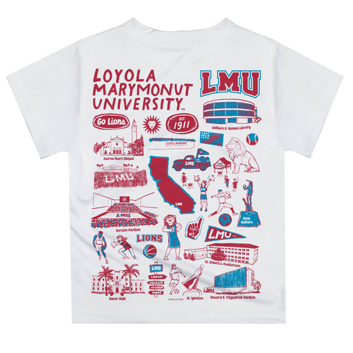 Loyola Marymount Lions Hand Sketched Vive La Fete Impressions Artwork Boys Red Short Sleeve Tee Shirt - Vive La Fête - Online Apparel Store