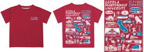 Loyola Marymount Lions Hand Sketched Vive La Fete Impressions Artwork Boys Red Short Sleeve Tee Shirt - Vive La Fête - Online Apparel Store