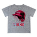 Loyola Marymount Lions Original Dripping Baseball Helmet Heather Gray T-Shirt by Vive La Fete