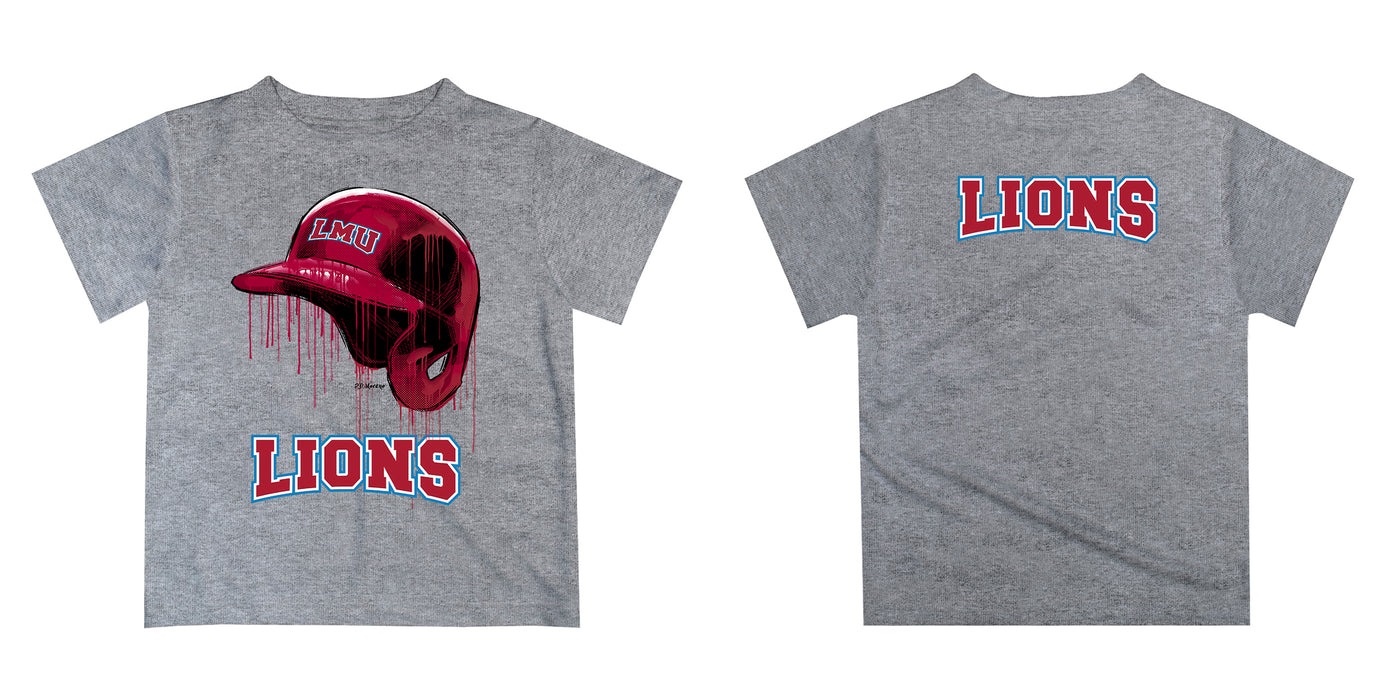 Loyola Marymount Lions Original Dripping Baseball Helmet Blue T-Shirt by Vive La Fete - Vive La Fête - Online Apparel Store