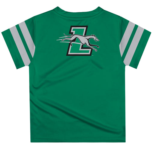 Loyola Maryland Greyhounds  Vive La Fete Boys Game Day Green Short Sleeve Tee with Stripes on Sleeves - Vive La Fête - Online Apparel Store