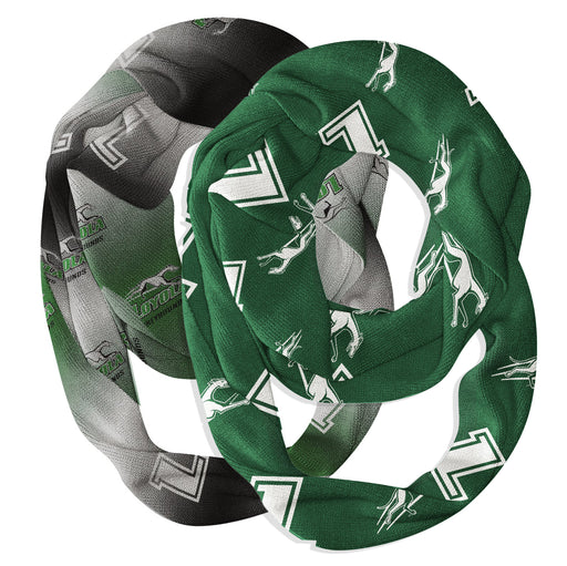 Loyola Maryland Greyhounds Vive La Fete All Over Logo Collegiate Women Set of 2 Light Weight Ultra Soft Infinity Scarfs