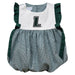 Loyola University Maryland Greyhounds Embroidered Hunter Green Gingham Short Sleeve Girls Bubble
