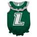 Loyola Maryland Greyhounds Green Sleeveless Ruffle Onesie Logo Bodysuit