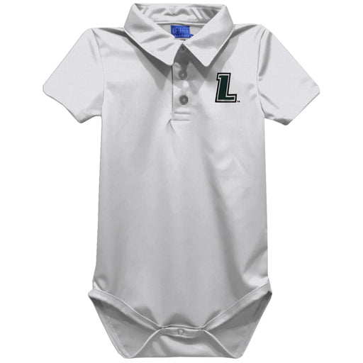 Loyola Maryland Greyhounds Embroidered White Solid Knit Polo Onesie