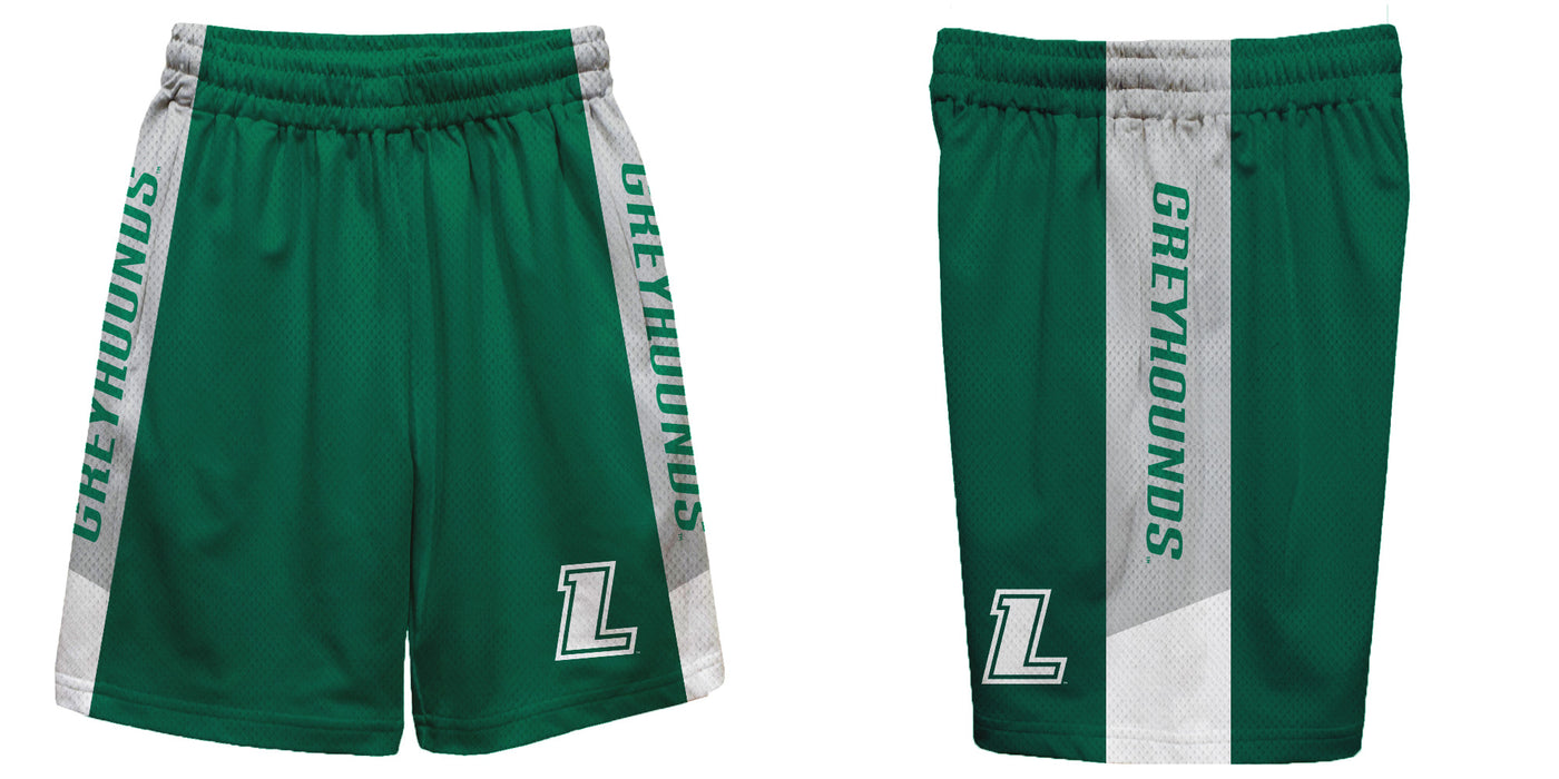 Loyola Maryland Greyhounds Vive La Fete Game Day Green Stripes Boys Solid Gray Athletic Mesh Short - Vive La Fête - Online Apparel Store