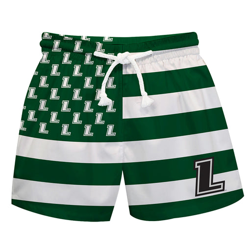 Loyola Maryland Greyhounds Vive La Fete Game Day Green White Flag Swimtrunks V1