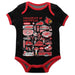 University of Louisville Cardinals Hand Sketched Vive La Fete Impressions Artwork Infant Black Short Sleeve Onesie Bodys