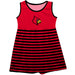University of Louisville Cardinals Vive La Fete Girls Game Day Sleeveless Tank Dress Solid Red Logo Stripes on Skirt