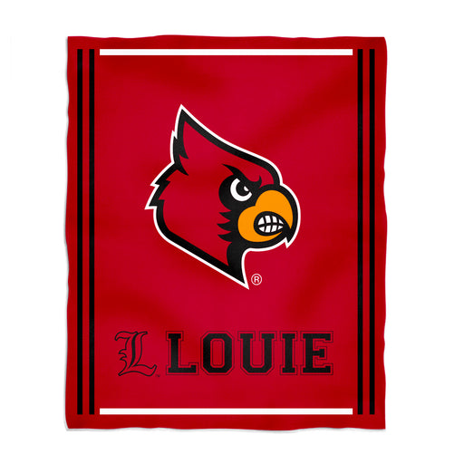 University of Louisville Cardinals Vive La Fete Kids Game Day Red Plush Soft Minky Blanket 36 x 48 Mascot