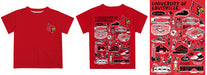University of Louisville Cardinals Hand Sketched Vive La Fete Impressions Artwork Boys Black Short Sleeve Tee Shirt - Vive La Fête - Online Apparel Store