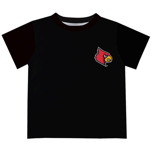 University of Louisville Cardinals Hand Sketched Vive La Fete Impressions Artwork Boys Black Short Sleeve Tee Shirt