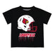 University of Louisville Cardinals Original Dripping Football Helmet Black T-Shirt by Vive La Fete