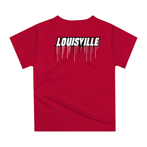 University of Louisville Cardinals Original Dripping Football Helmet T-Shirt by Vive La Fete - Vive La Fête - Online Apparel Store