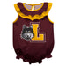 Loyola University Chicago Ramblers Maroon Sleeveless Ruffle Onesie Logo Bodysuit by Vive La Fete