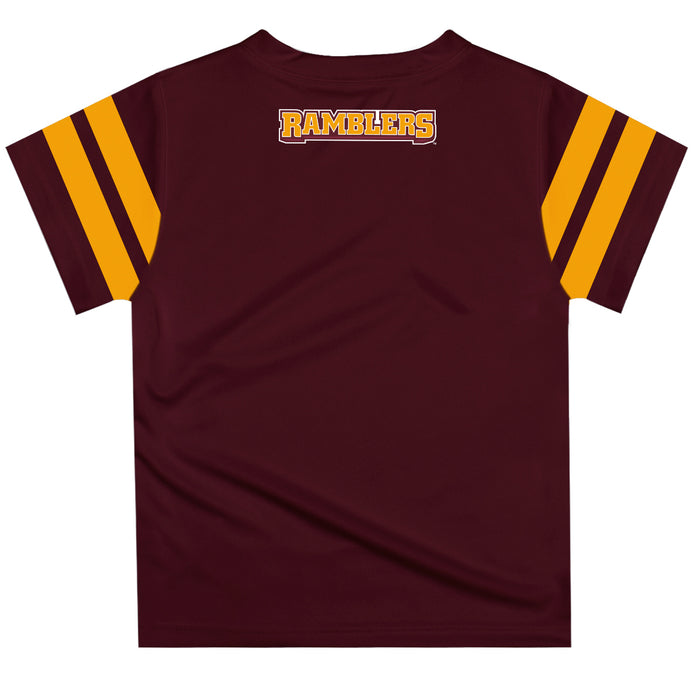 Loyola University Chicago Ramblers Vive La Fete Boys Game Day Maroon Short Sleeve Tee with Stripes on Sleeves - Vive La Fête - Online Apparel Store