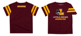 Loyola University Chicago Ramblers Vive La Fete Boys Game Day Maroon Short Sleeve Tee with Stripes on Sleeves - Vive La Fête - Online Apparel Store