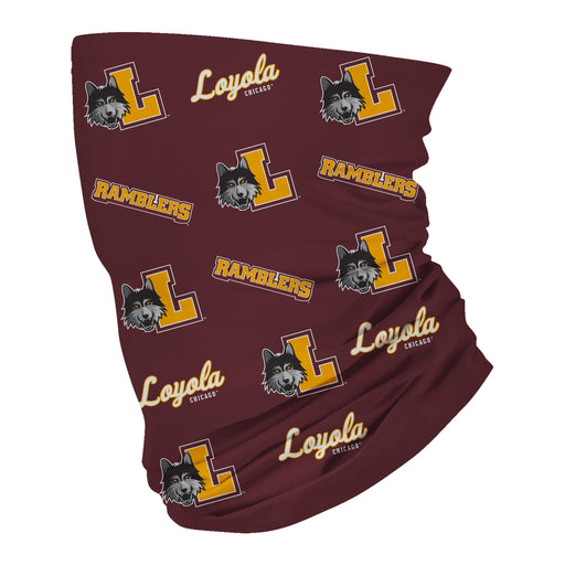 Loyola University Ramblers Neck Gaiter Maroon All Over Logo - Vive La Fête - Online Apparel Store