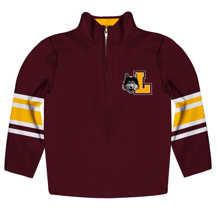 Loyola University Chicago Ramblers Vive La Fete Game Day Maroon Quarter Zip Pullover Stripes on Sleeves - Vive La Fête - Online Apparel Store