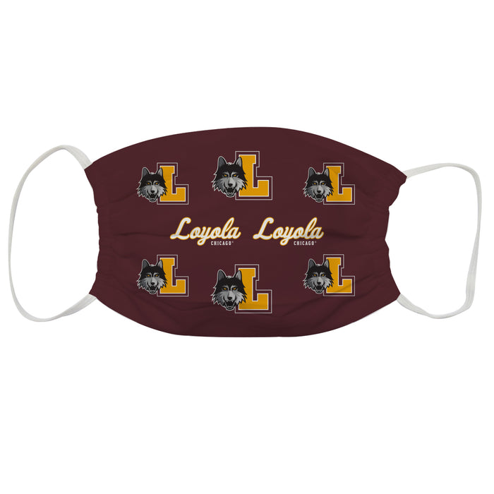 Loyola University Chicago Ramblers Face Mask Maroon Set of Three - Vive La Fête - Online Apparel Store