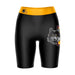 Loyola Ramblers LUC Vive La Fete Game Day Logo on Thigh and Waistband Black and Gold Women Bike Short 9 Inseam"