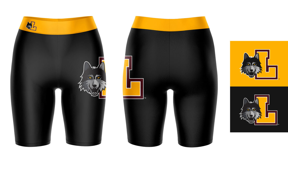 Loyola Ramblers LUC Vive La Fete Game Day Logo on Thigh and Waistband Black and Gold Women Bike Short 9 Inseam" - Vive La Fête - Online Apparel Store
