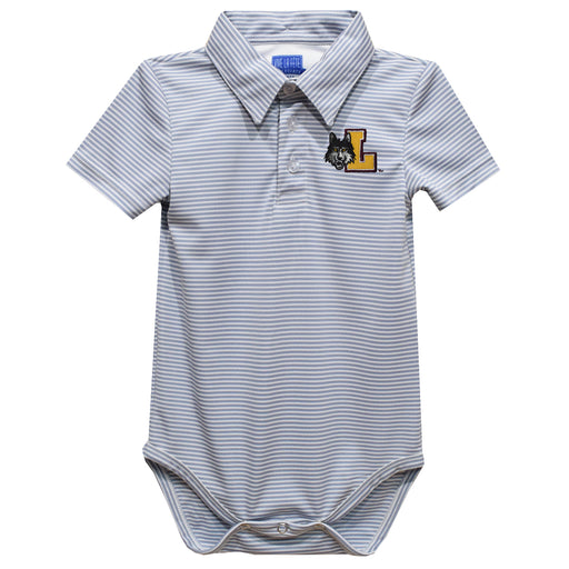 Loyola University Chicago Ramblers Embroidered Gray Stripe Knit Polo Onesie