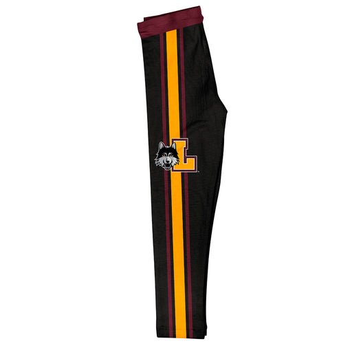 Loyola Chicago Ramblers Vive La Fete Girls Game Day Black with Maroon Stripes Leggings Tights