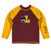 Loyola Chicago Ramblers LUC Vive La Fete Logo Maroon Gold Long Sleeve Raglan Rashguard