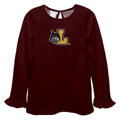 Loyola University Chicago Ramblers Embroidered Maroon Knit Long Sleeve Girls Blouse