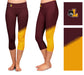 Loyola Ramblers LUC Vive La Fete Game Day Collegiate Leg Color Block Women Maroon Gold Capri Leggings - Vive La Fête - Online Apparel Store