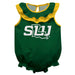 Southeastern Louisiana Lions Green Sleeveless Ruffle Onesie Logo Bodysuit by Vive La Fete