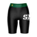 Southeastern Lions Vive La Fete Game Day Logo on Thigh and Waistband Black and Green Women Bike Short 9 Inseam"
