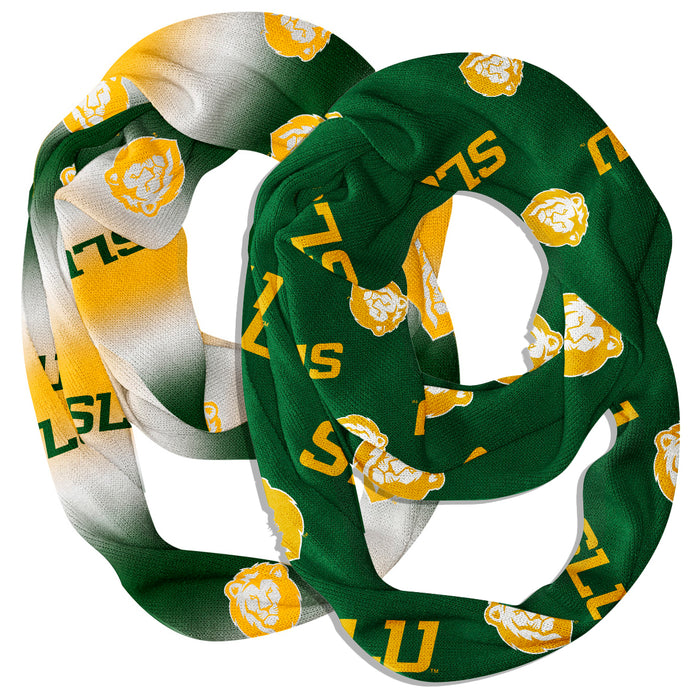 Southeastern Louisiana Lions Vive La Fete All Over Logo Women Set of 2 Light Weight Ultra Soft Infinity Scarfs