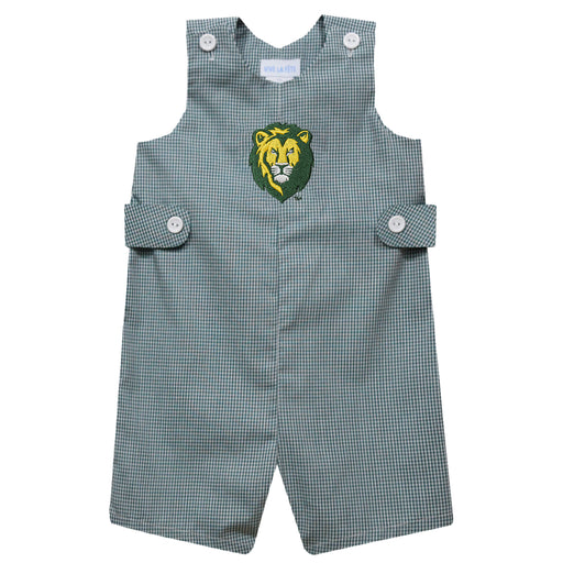 Southeastern Louisiana Lions Embroidered Hunter Green Gingham Boys Jon Jon