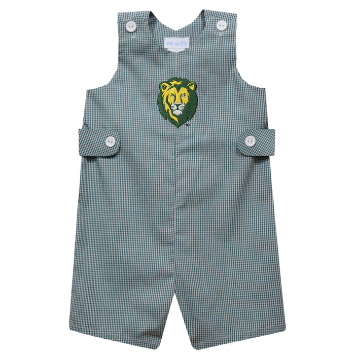 Southeastern Louisiana Lions Embroidered Hunter Green Gingham Boys Jon Jon