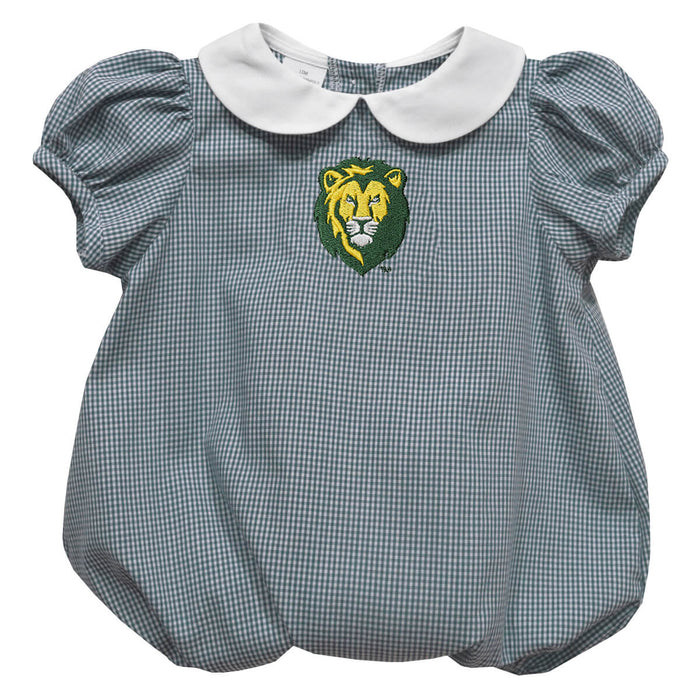 Southeastern Louisiana Lions Embroidered Hunter Green Girls Baby Bubble Short Sleeve