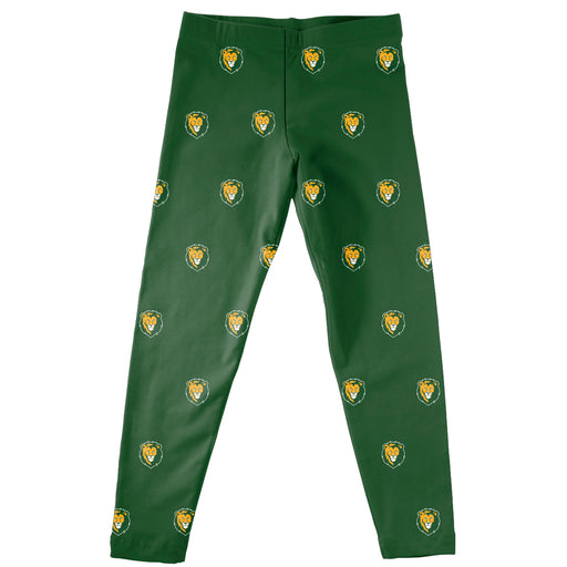 Southeastern Louisiana Lions Vive La Fete Girls Game Day All Over Logo Elastic Waist Classic Play Green Leggings Tights