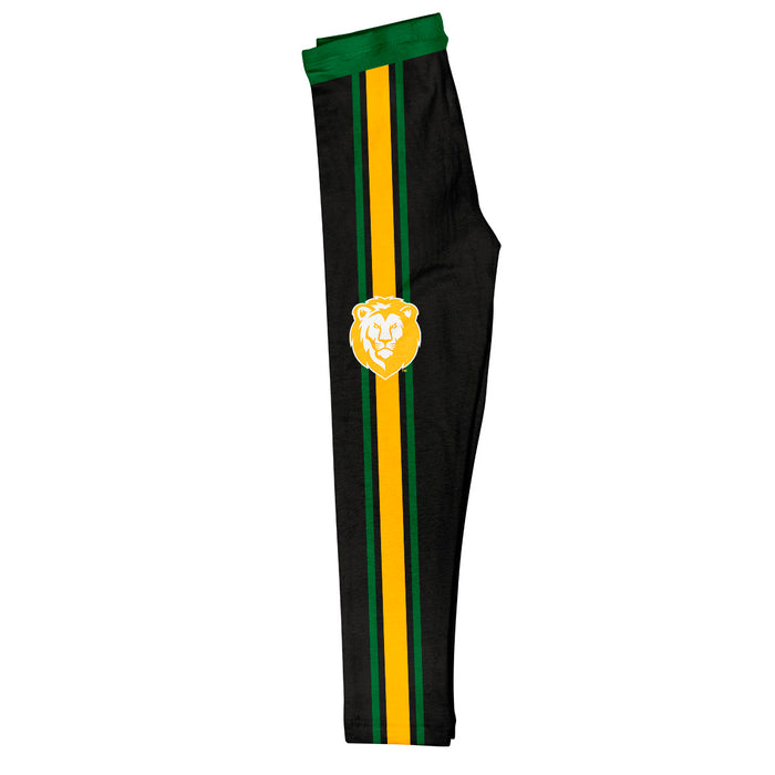 Southeastern Louisiana Lions Vive La Fete Girls Game Day Black with Green Stripes Leggings Tights