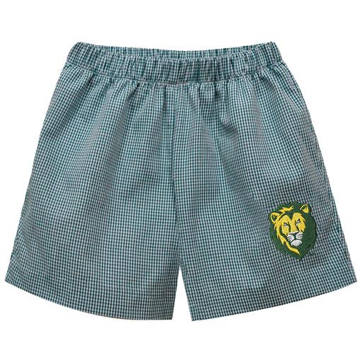 Southeastern Louisiana Lions Embroidered Hunter Green Gingham Pull On Short