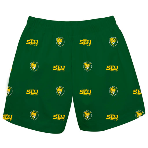 Southeastern Lions Vive La Fete Boys Game Day All Over Logo Elastic Waist Classic Play Green Pull On Short