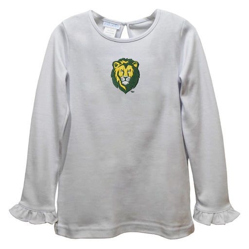 Southeastern Louisiana Lions Embroidered White Knit Long Sleeve Girls Blouse