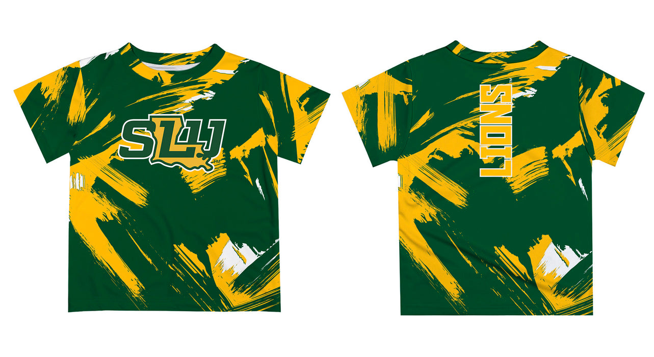 Southeastern Louisiana Lions Vive La Fete Boys Game Day Gold Short Sleeve Tee Paint Brush - Vive La Fête - Online Apparel Store