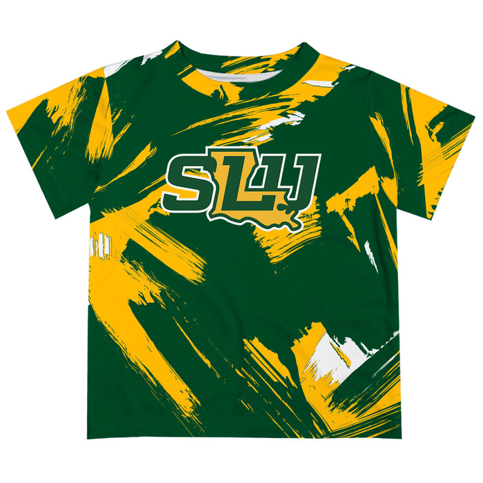 Southeastern Louisiana Lions Vive La Fete Boys Game Day Gold Short Sleeve Tee Paint Brush