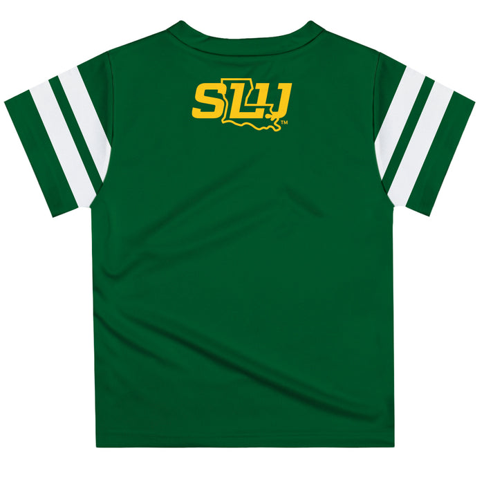 Southeastern Louisiana Lions Vive La Fete Boys Game Day Green Short Sleeve Tee with Stripes on Sleeves - Vive La Fête - Online Apparel Store