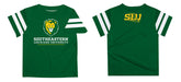 Southeastern Louisiana Lions Vive La Fete Boys Game Day Green Short Sleeve Tee with Stripes on Sleeves - Vive La Fête - Online Apparel Store