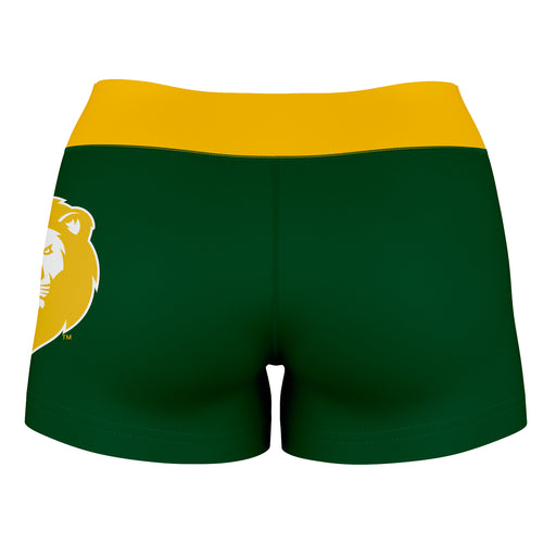 Southeastern Lions Vive La Fete Logo on Thigh & Waistband Green Gold Women Yoga Booty Workout Shorts 3.75 Inseam - Vive La Fête - Online Apparel Store