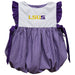 LSU Shreveport LSUS Pilots Embroidered Purple Gingham Short Sleeve Girls Bubble