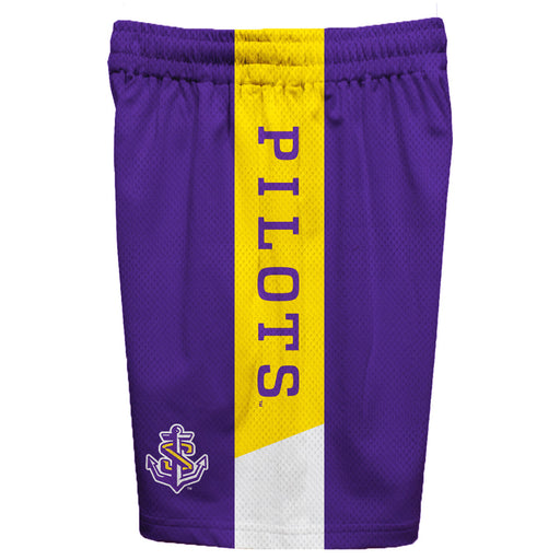 LSU Shreveport LSUS Pilots Vive La Fete Game Day Purple Stripes Boys Solid Gold Athletic Mesh Short - Vive La Fête - Online Apparel Store